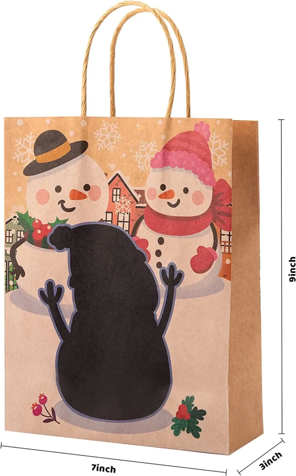 18pcs Christmas Kraft Paper Gift Bags