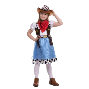 Girls Blue Cowgirl Halloween Costume