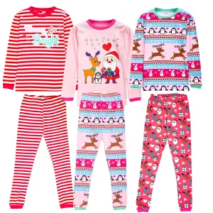 6pcs Toddlers Snug Fit Christmas Pajamas
