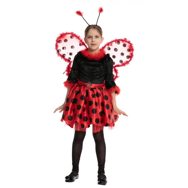 Girls Ladybug Halloween Costume with Wings