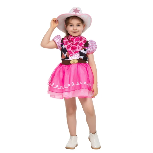 Girls Pink Cowgirl Halloween Costume