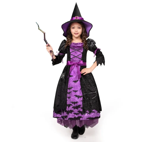 Girls Purple Witch Halloween Costume
