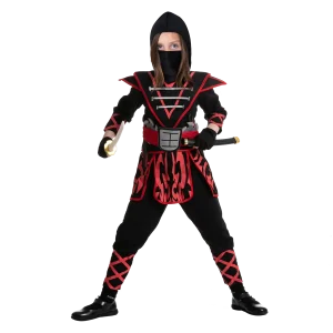 Girls Red Samurai Ninja Halloween Costume