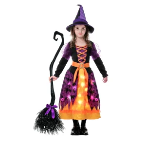 Girls Witch Tutu Light Up Halloween Costume