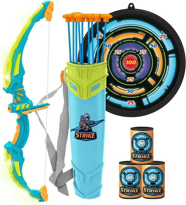 Green Bow and Arrow Toy Archery Set with LED Lights