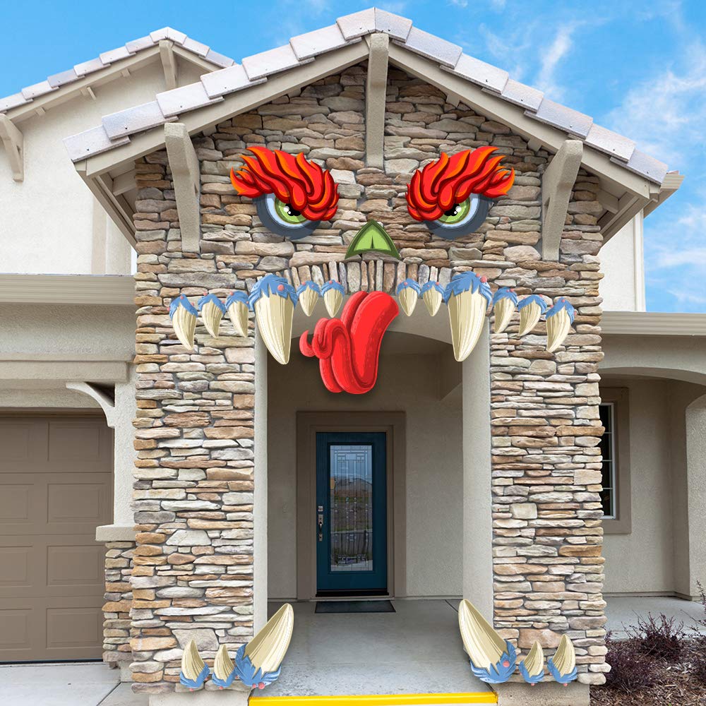 Monster Face Halloween Garage Archway Door Decoration
