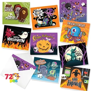 Halloween 3D Pop-out Greeting Cards, 72 Pcs