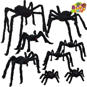 8pcs Halloween Realistic Large Spider Prop