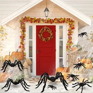 8pcs Halloween Realistic Large Spider Prop
