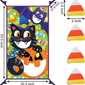 Halloween Cat Toss Cloth Game