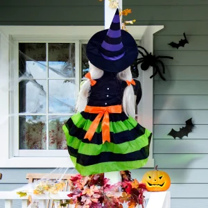 Halloween Crashing witch Tree Decoration 43in