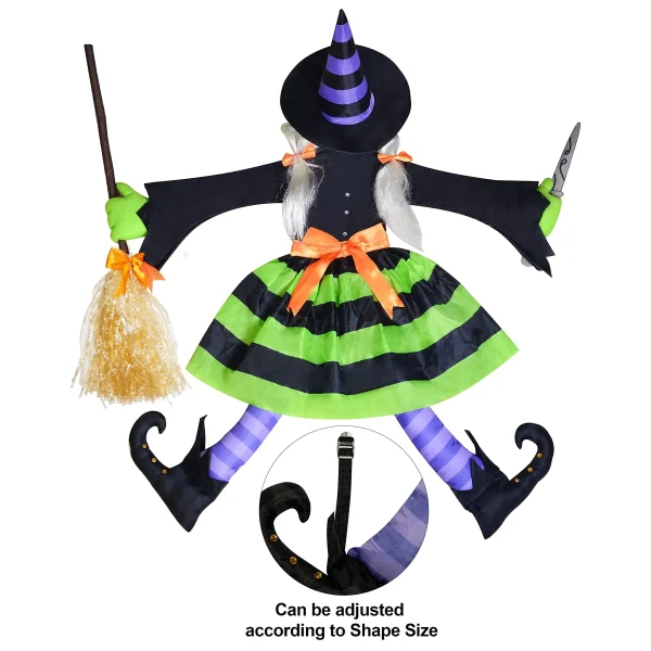 Halloween Crashing witch Tree Decoration 43in