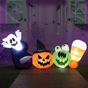 6ft Inflatable LED Halloween Boo Words