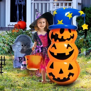 4.5ft Halloween Inflatable Pumpkin Tumbler Decoration