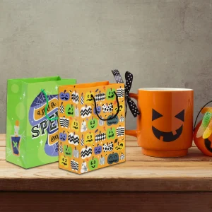 12 PcsHalloween Paper Tote Bags with Handle
