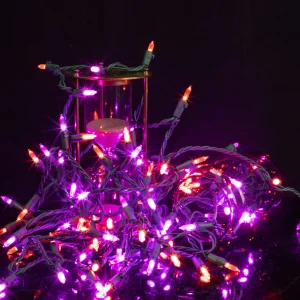 Halloween Purple and Orange LED String Lights 26.25ft
