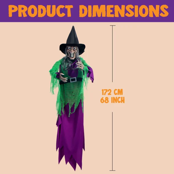68in Hanging Halloween Witch Decoration