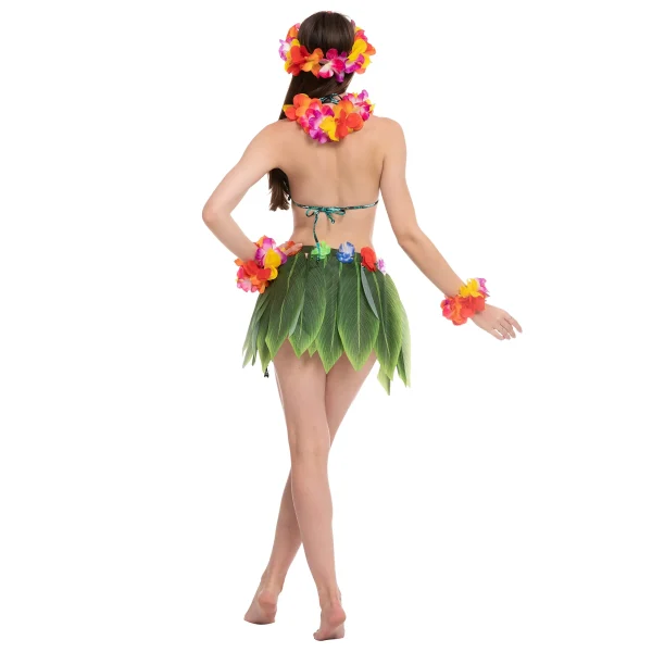 Women Hawaiian Dancer Cosplay Costume Set in Warm Colors