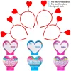 18Pcs Heart Headband with Valentines Day Cards for Kids-Classroom Exchange Gifts