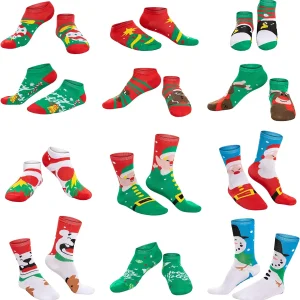 12pcs Warm Cotton Christmas Sock Advent Calendar