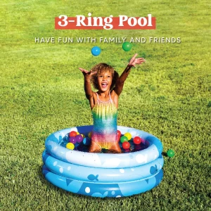 34in Blue Kiddie Inflatable Swimming Pool