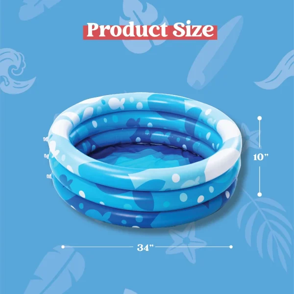 34in Blue Kiddie Inflatable Swimming Pool
