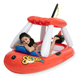 Inflatable Boat Pool Float with Canopy