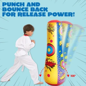 Inflatable Bopper Punching Bag with Bounce-Back Action 47in