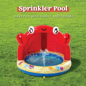 Crab Inflatable Kiddie Pool with Canopy