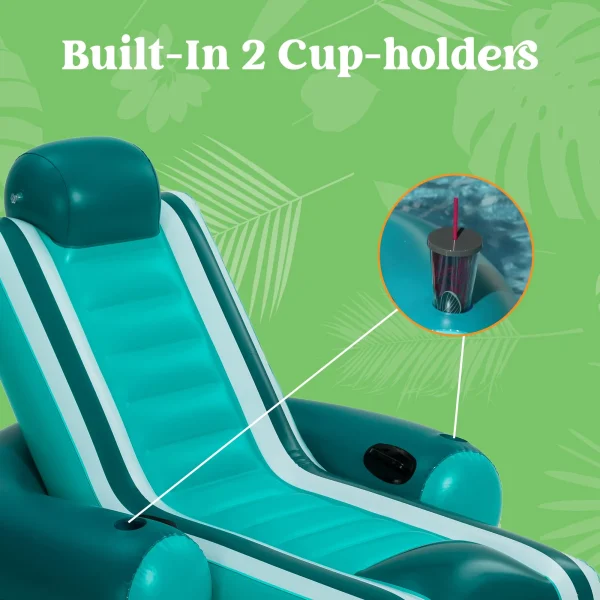 Teal Inflatable Pool Float Recliner Lounger