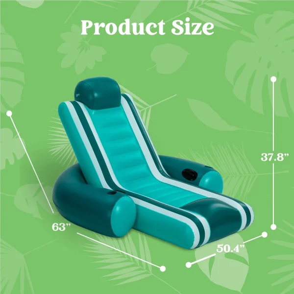 Teal Inflatable Pool Float Recliner Lounger