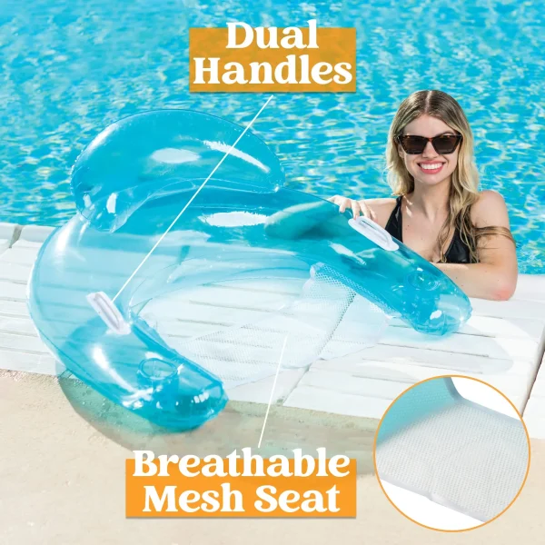 2pcs Inflatable Pool Float Chair Lounge with Headrest