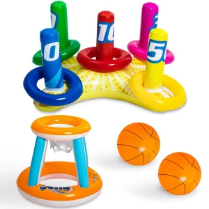 Inflatable Pool Basketball Hoop Toss Game