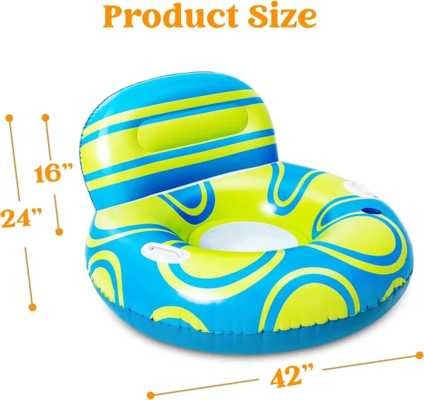 Inflatable Pool Lounger Float with Backrest