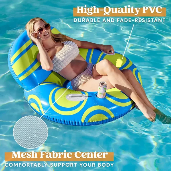 Inflatable Pool Lounger Float with Backrest