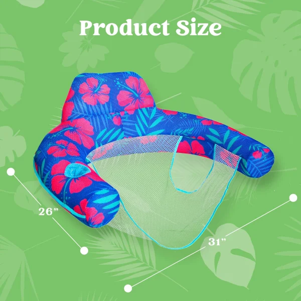 2pcs Tropical Leaves Flowers Inflatable Pool Chair Float
