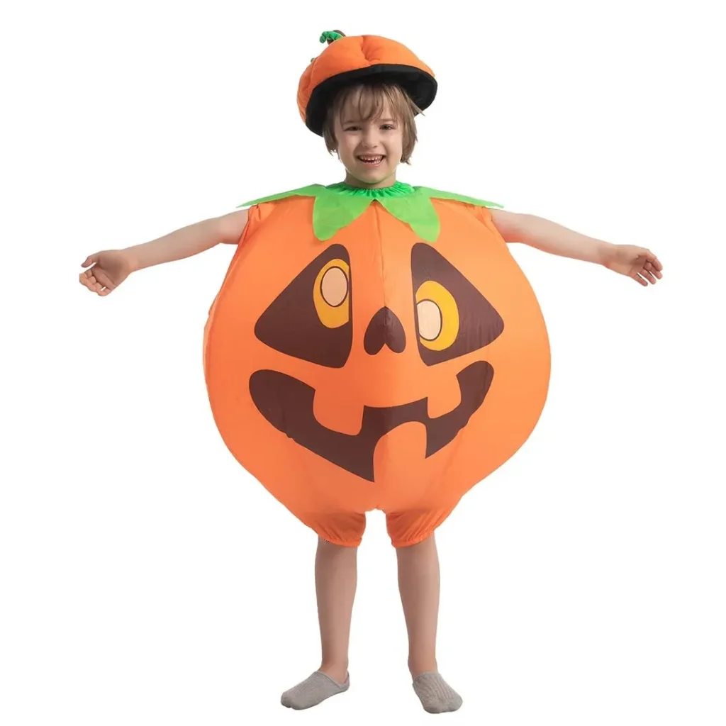 Inflatable pumpkin with hat