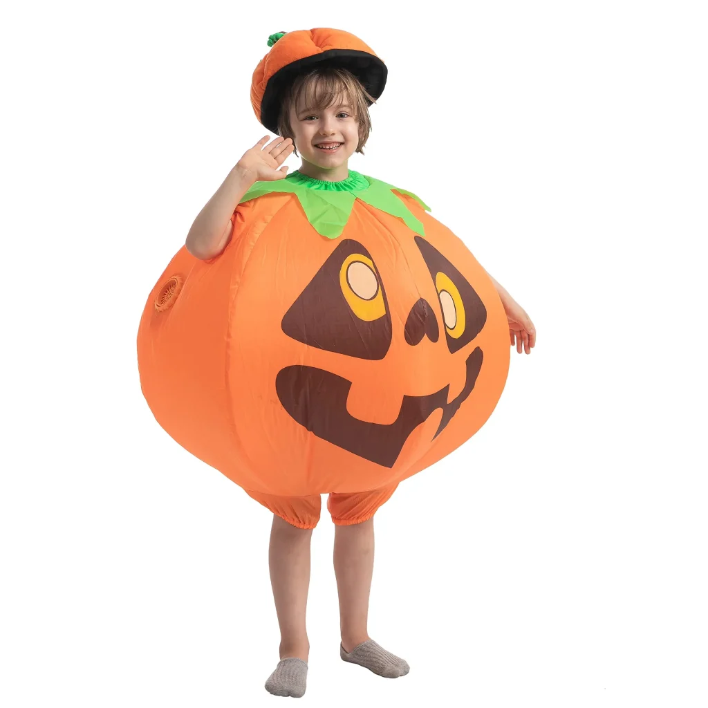 Kid cute blow up pumpkin costume