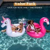 2pcs Inflatable Flamingo and Unicorn Pool Float