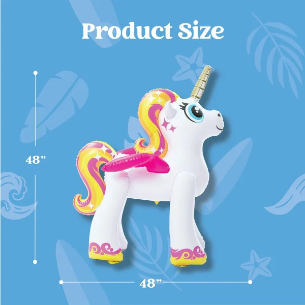 2pcs 48in Kids Large Inflatable Ride A Unicorn Water Sprinkler