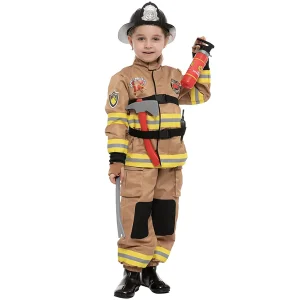 Kids Dark Brown Firefighter Halloween Costume
