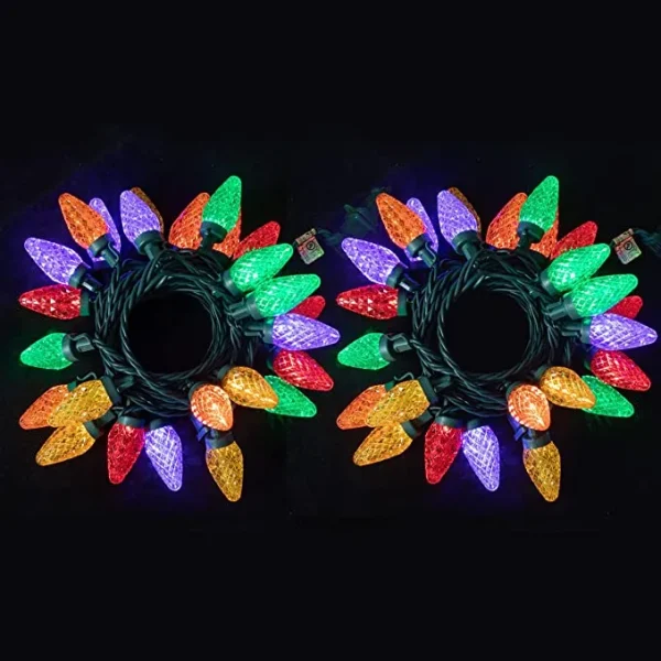 2x25 LED Multicolor Led Christmas String Lights