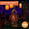 65.6ft Orange Copper LED Halloween String Lights with Remote Control and 8 Lighting Modes