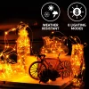 98.4ft Orange Copper LED Halloween String Lights with Remote Control and 8 Lighting Modes