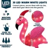 3ft 30 LED Tinsel Flamingo with Christmas Hat