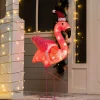 3ft 30 LED Tinsel Flamingo with Christmas Hat