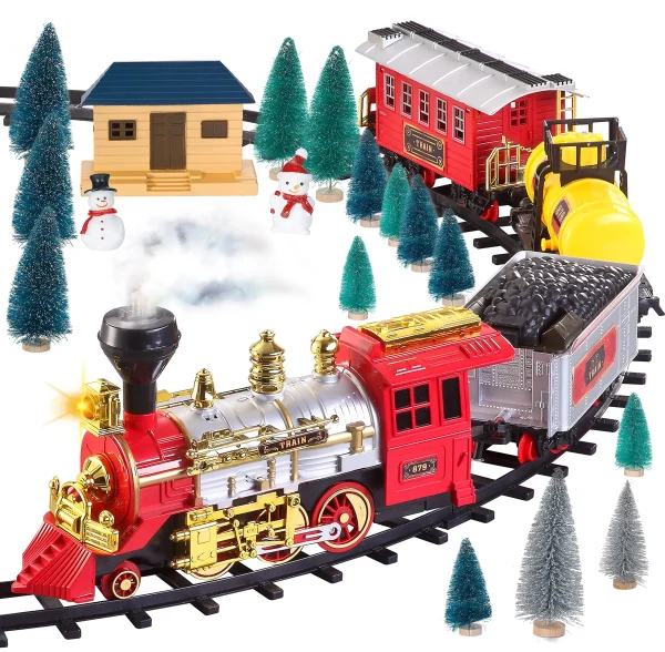 Christmas Electric Train Set with Lights & Sounds (Large)