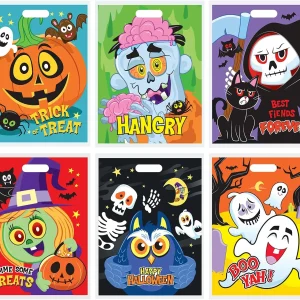 72Pcs Large Treat Bags with Halloween Figure Designs