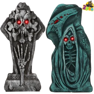 2Pcs Led Graveyard Tombstone 17in