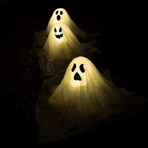 3pcs Light up Ghost Yard Stakes Decoration